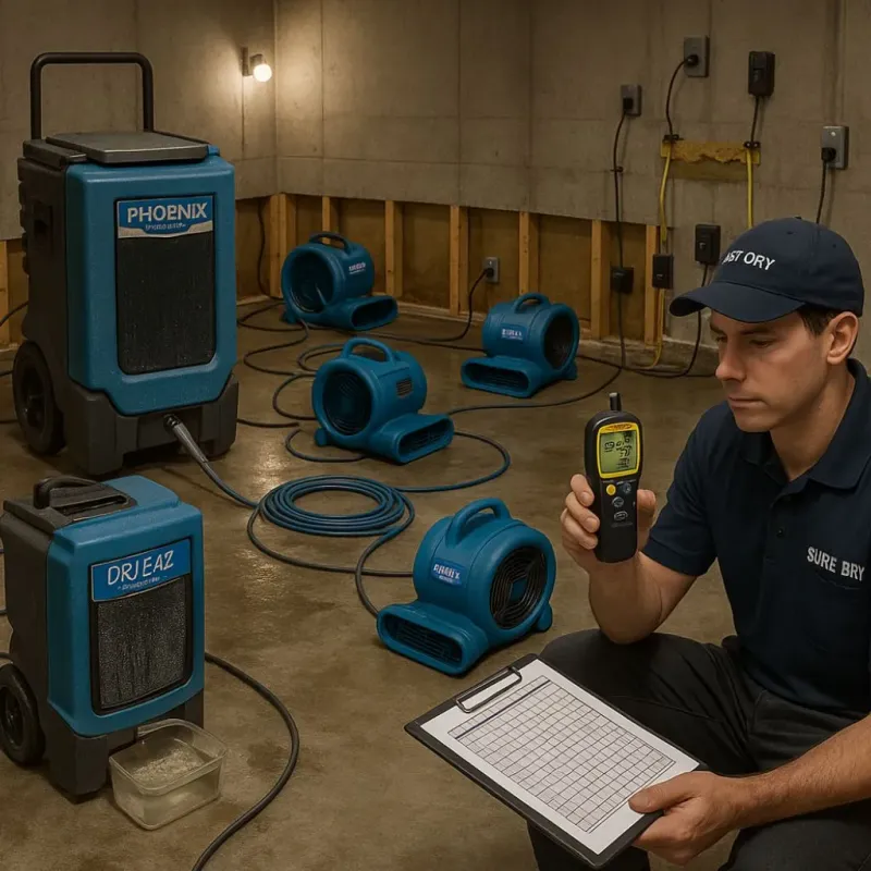 Structural Drying and Dehumidification process in New Paris, OH
